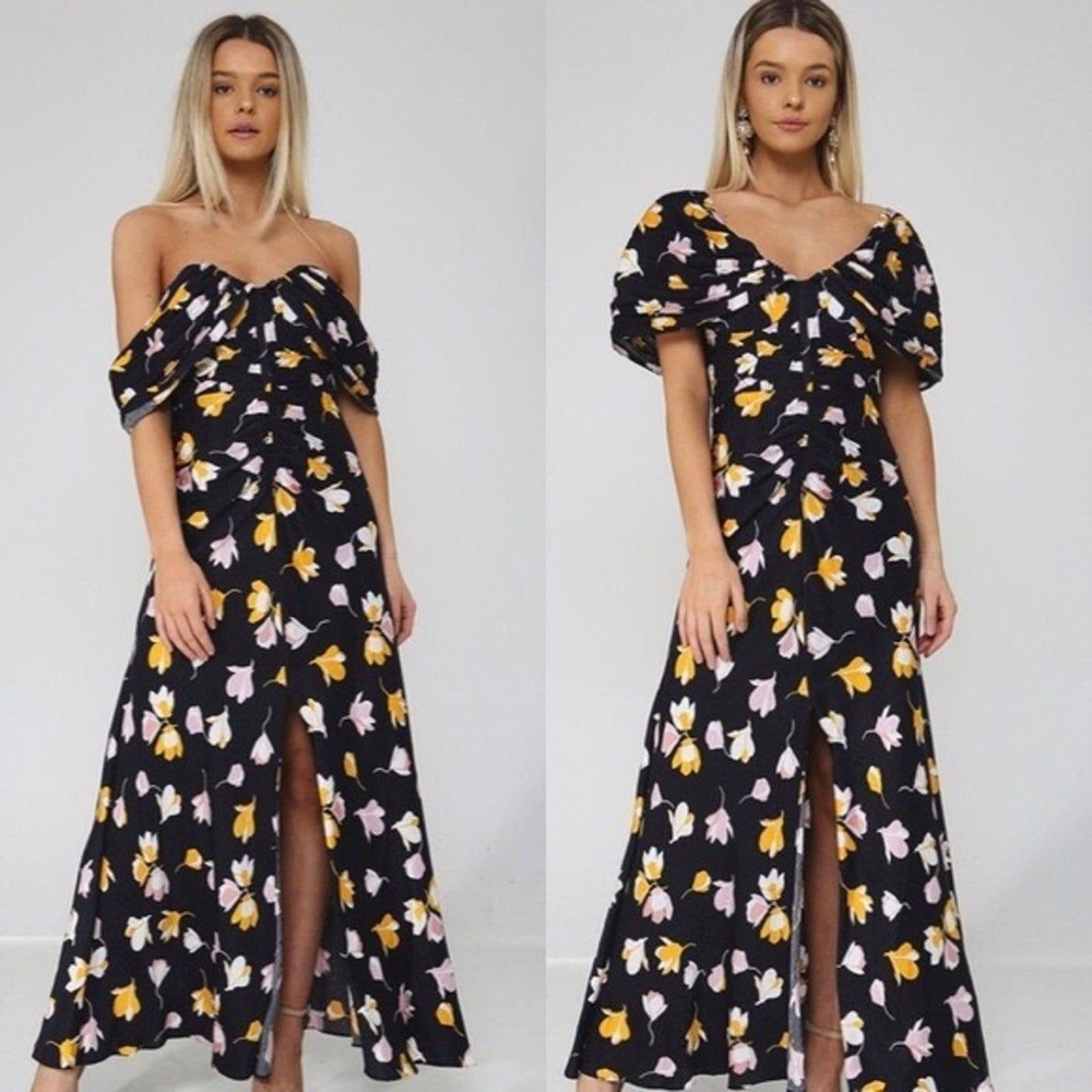 Self Portrait floral cold shoulder / off-the-shoulder wear many ways dress